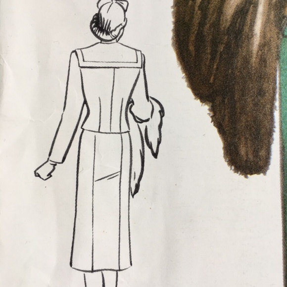 VOGUE Retro Sewing Pattern 1944 Jacket & Skirt Size 14 UNCUT Wiggle Skirt Fitted - Picture 3 of 5